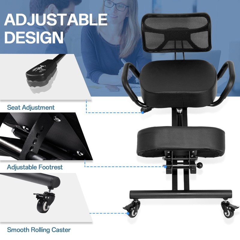 Ergonomic Kneeling Chair with Back Support, Adjustable Stool for Home and Office gallery