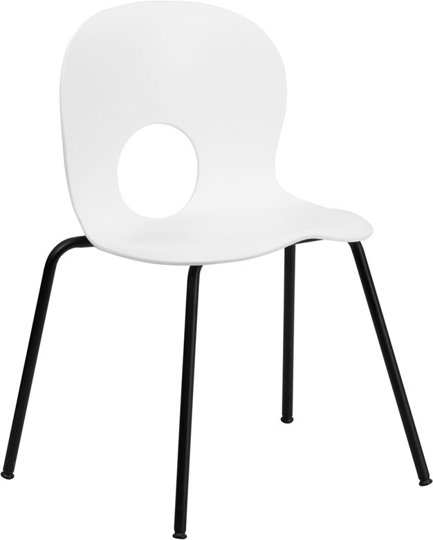 Ergonomic Design White Plastic Office Stack Chair -Reception Chair – Guest Chair