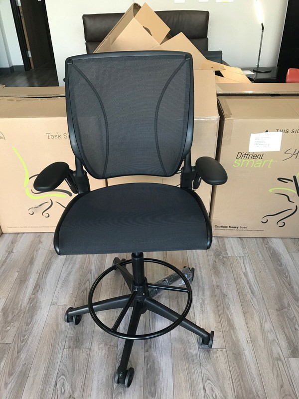 HumanScale Diffrient World Task Stool Chair Adjustable Arms Black Frame gallery