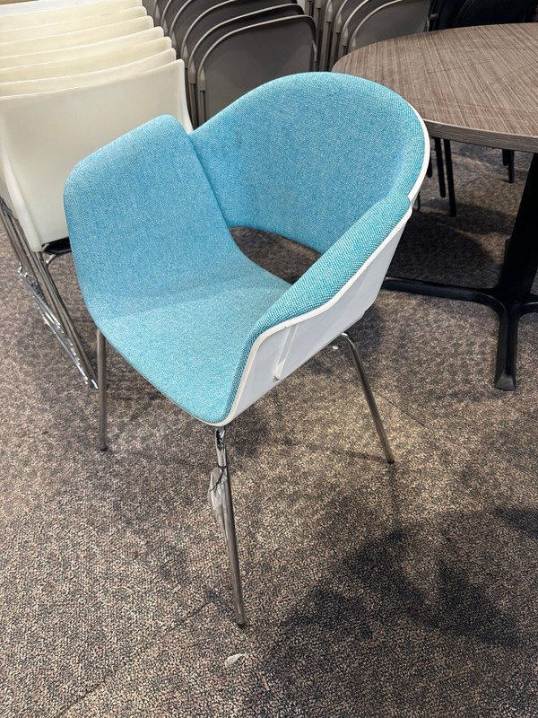 Bene ArmChair w/ Light Blue Upholstery and White Shell gallery