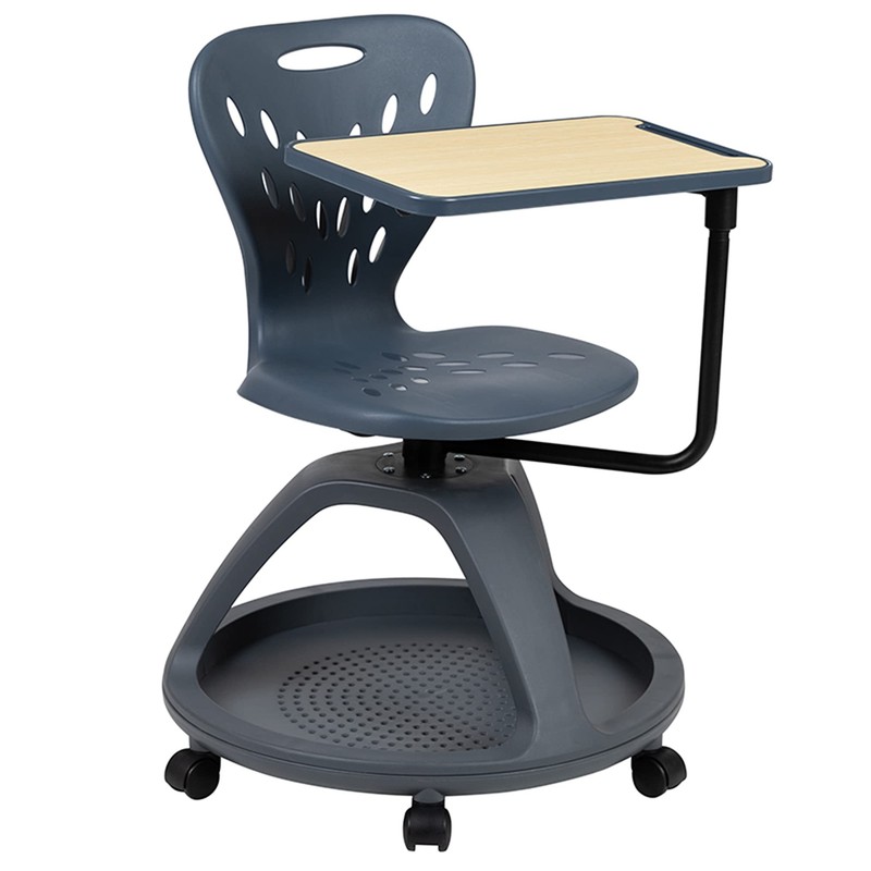 Flash Furniture Laikyn Mobile Desk Chair with 360-Degree Tablet Rotation and …