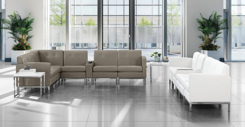 Wallstreet Chair Right Arm Facing in White Faux Leather gallery