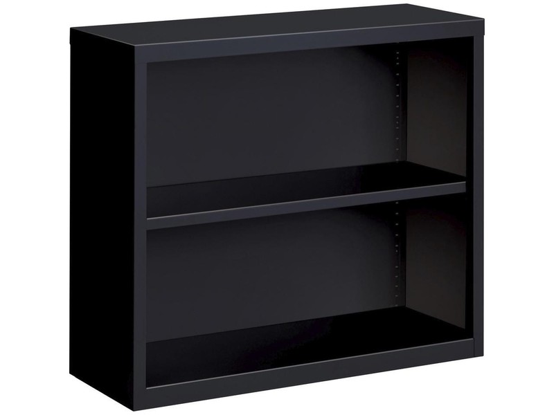Lorell Steel Bookcase. 2-Shelf 34-1/2"x12-5/8"x30" Black 41282