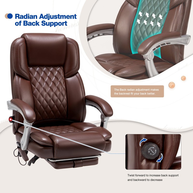 Ergonomic Executive Office Chair Massage Heated Big Tall Desk Chair Footrest gallery