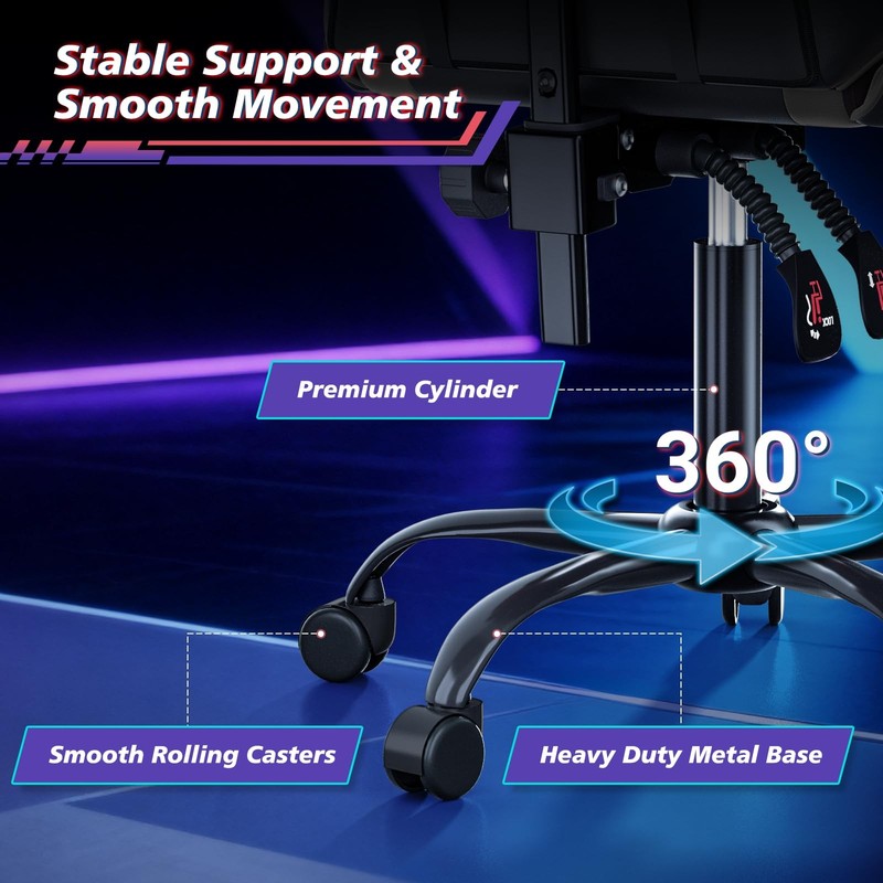 Magshion Gaming Chair for Adults, Ergonomic 24.5"D x 22"W x 45.5"H, Black gallery