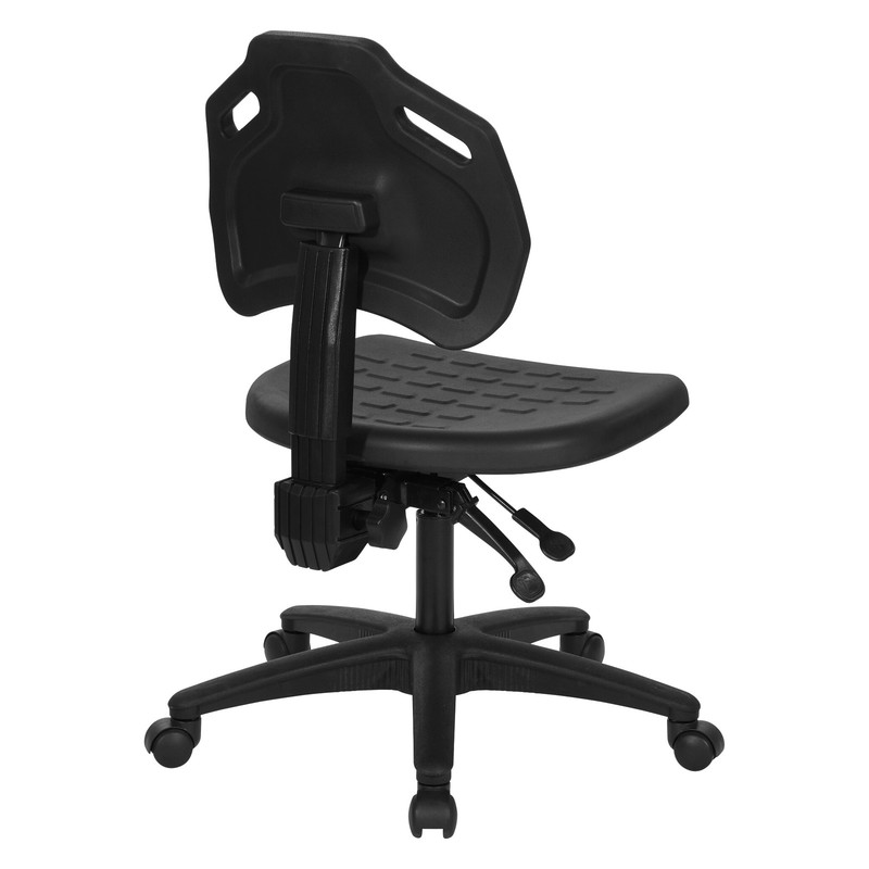 Black Self Skinned Urethane Task Chair Seat with Tilt Back Angel Adjustable gallery