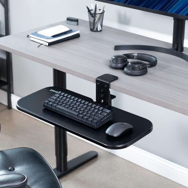Clamp-on 23 x 10 inch Rotating Computer Keyboard and Mouse Tray, Extra Sturdy... gallery