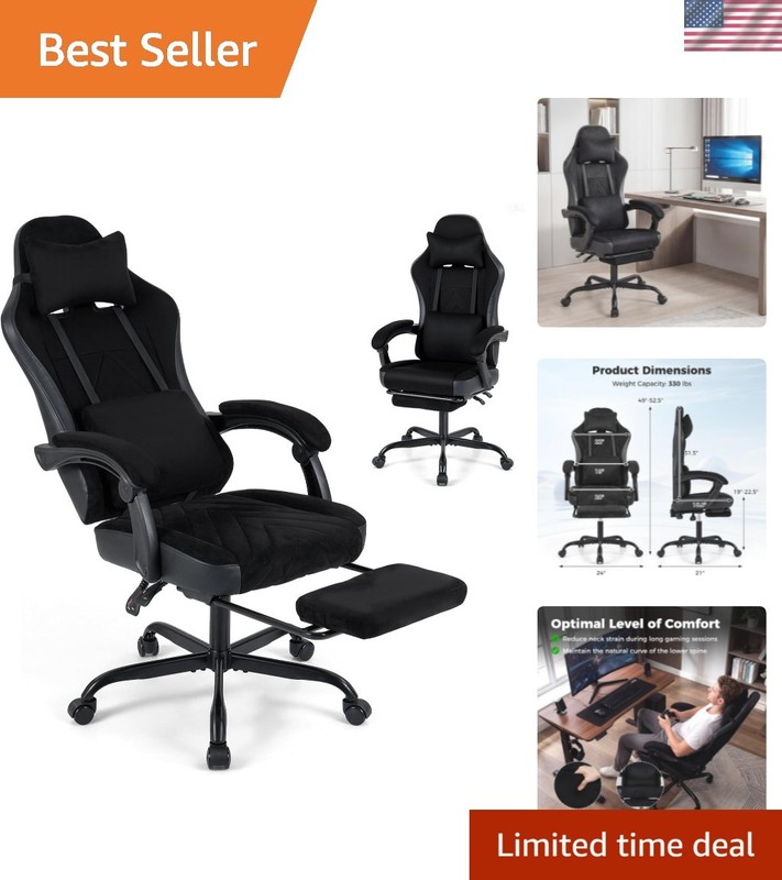 Gaming Chair, Ergonomic Office Chair with Foot Rest, Lumbar Support, Linkage ...