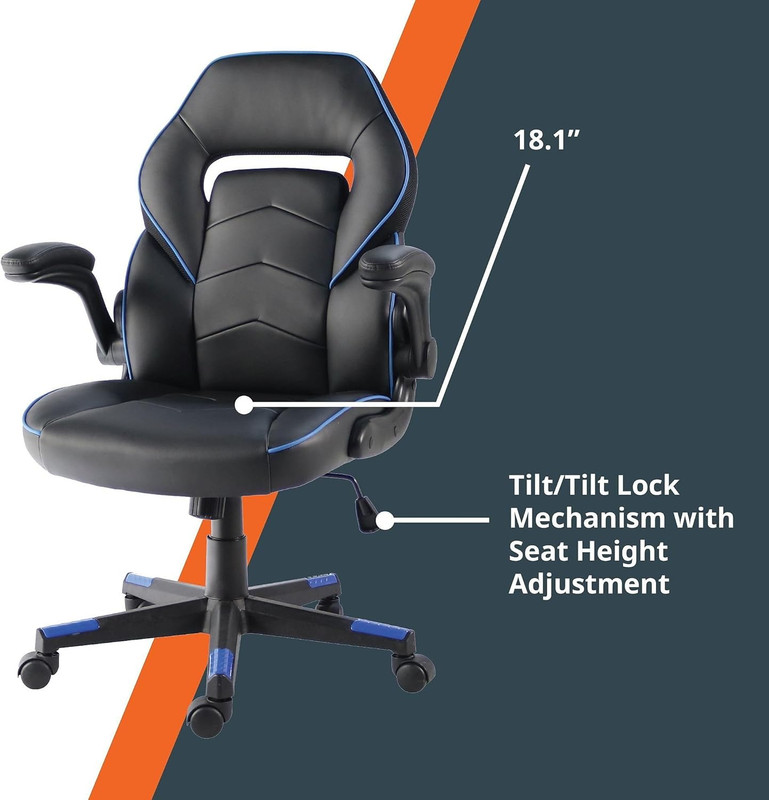 Nusparc Spawnsafe Gaming Chair, Adjustable Height, Flip-Up Armrests, 360° Swivel gallery