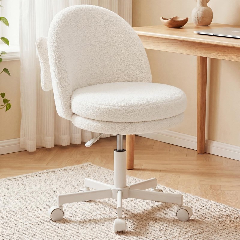 Velvet Tall Office Chair with Wheels Vanity Chairs with Back, Versatile Heigh…