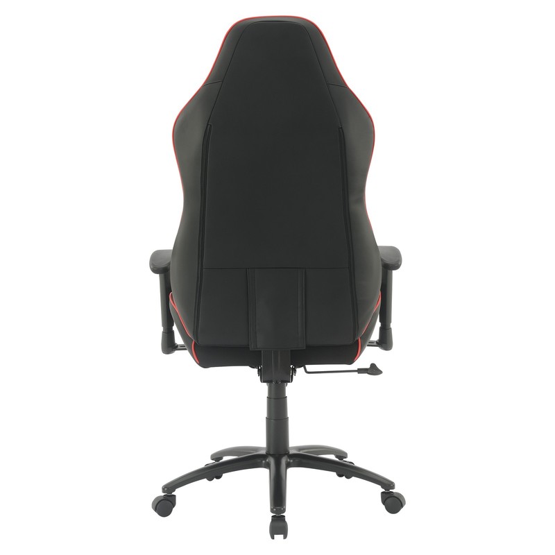 High Stakes Gaming Chair Black Bonded Leather with Red Accents gallery