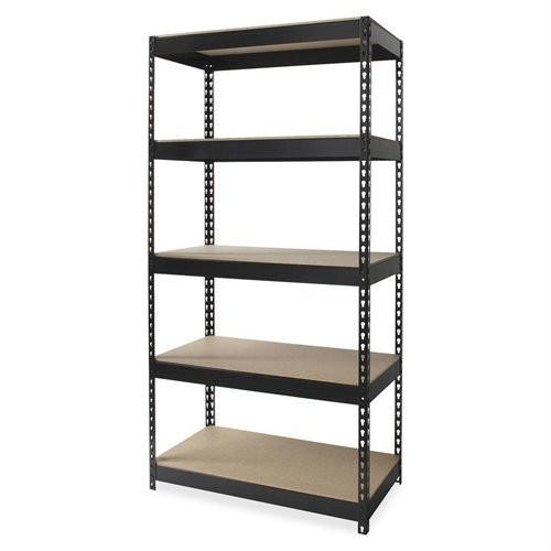 Lorell LLR60648 Riveted Steel Shelving 84x48x24 Black