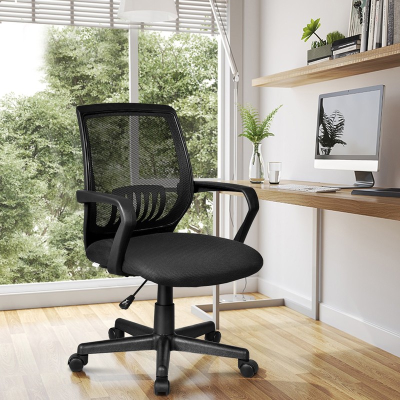 Office Chair Mesh Computer Desk Chair Lumbar Support Adjustable Rolling Wheels