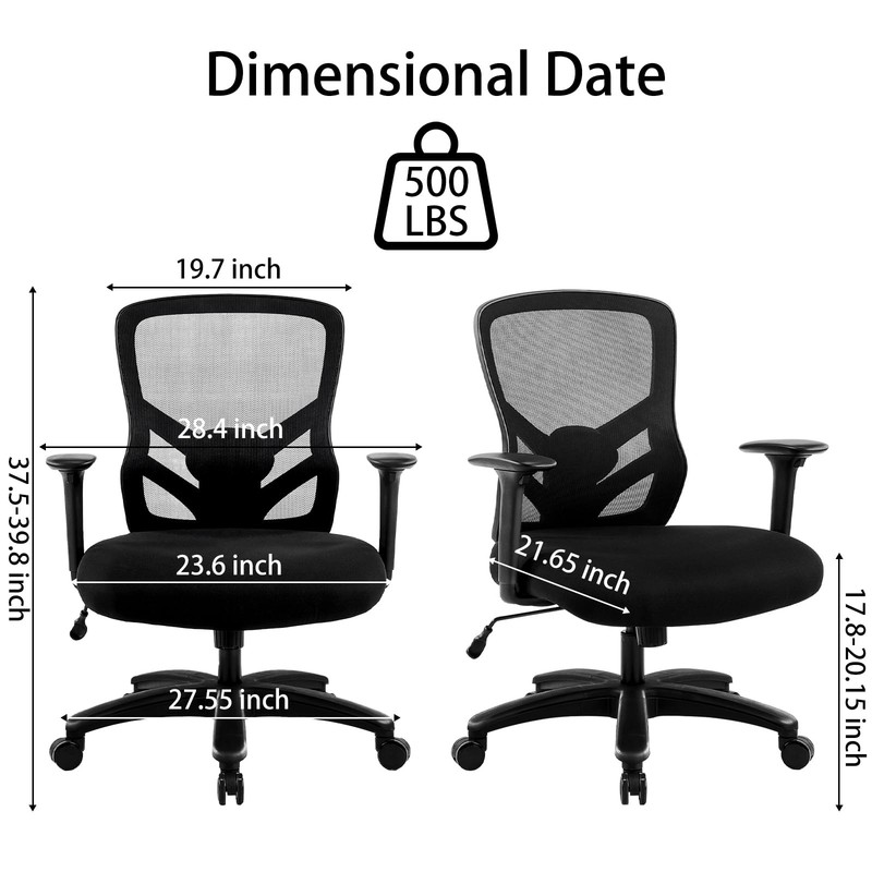 Big and Tall Office Chair 500LBS - Computer Desk Chair with Adjustable Lumbar... gallery