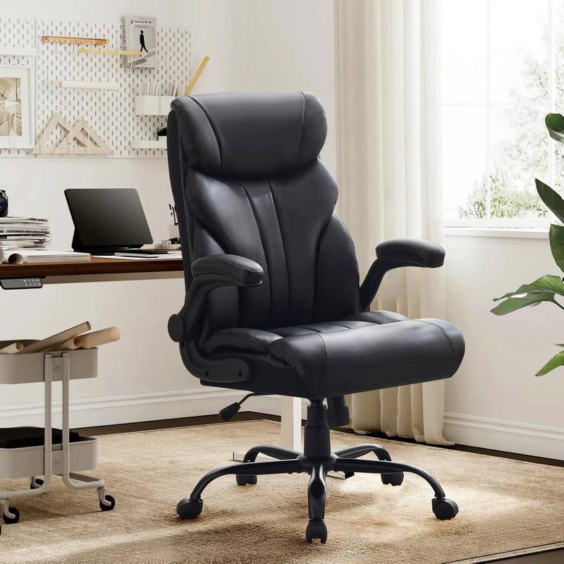 Office Chair, Ergonomic Big and Tall Executive Desk Chair, 500LBS Leather Desk C