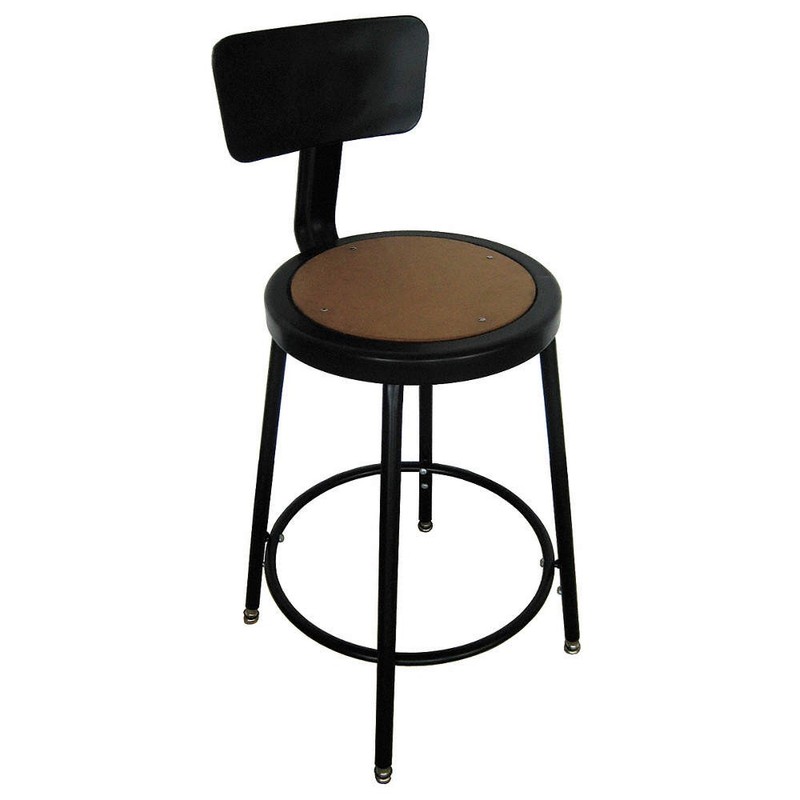 GRAINGER APPROVED 5NWH5 Round Stool,4 Legs,Black,37″H 5NWH5