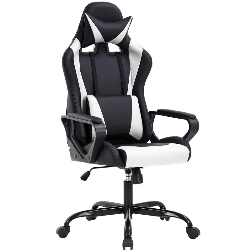 High-Back Gaming Chair PC Office Chair Computer Racing Chair PU Desk Task Cha...
