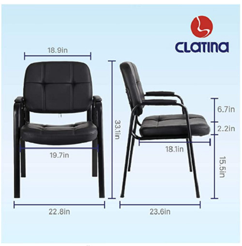 CLATINA 4 Pack Waiting Room Office Guest Chairs with Leather Padded Arm Rest gallery