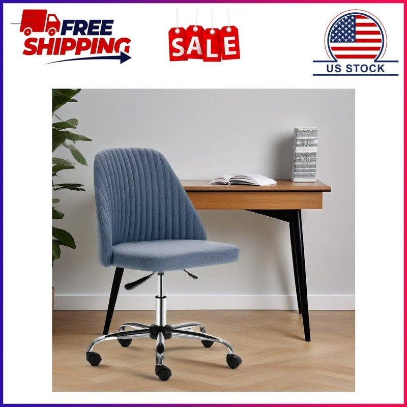 Gianna Home Office Desk Chair, Adjustable Armless Rolling Task Chair, Computer C