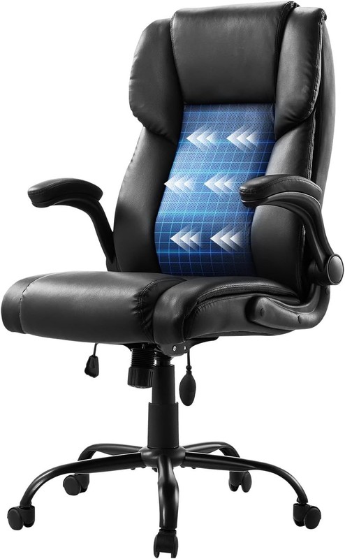 VEVOR Executive Office Chair 2′ 4.5″ (W) x 3.5″ (D) x 3′ 2.39″ (H), Black