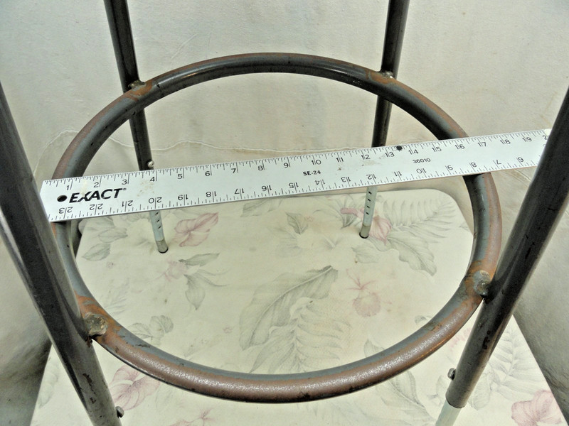 Vintage Industrial Royal Metal Gray Adjustable Shop Work Stool 24"- 32" gallery