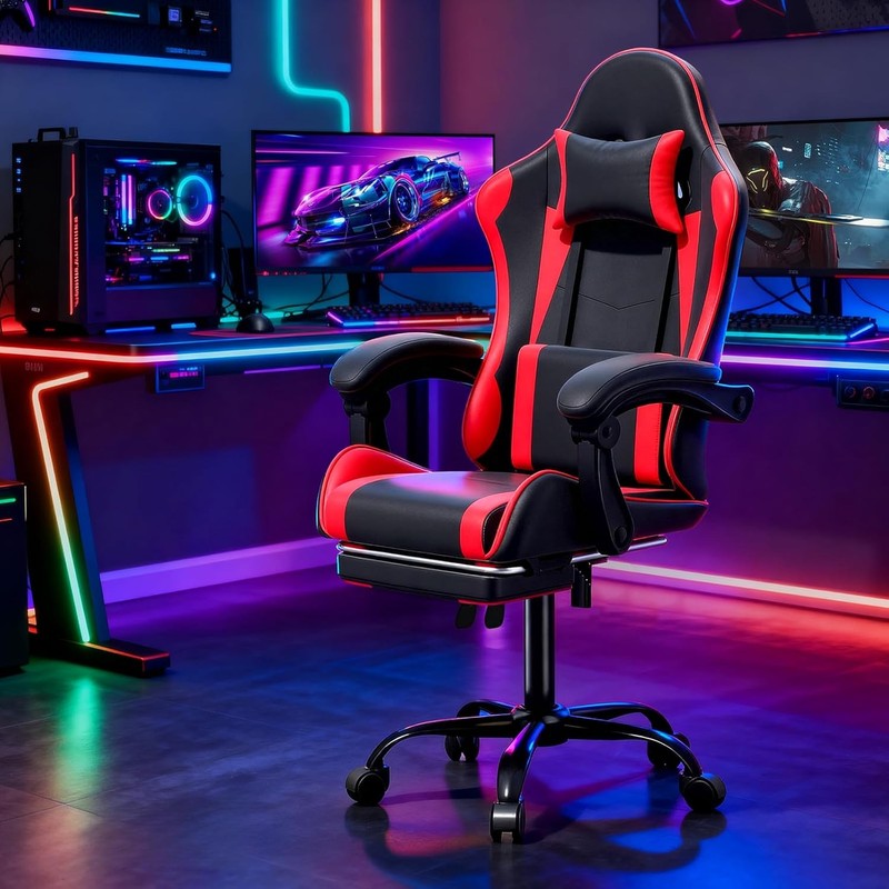 Gaming Chair Ergonomic Computer Chair W/ Linkage Armrests Height Adjustable gallery