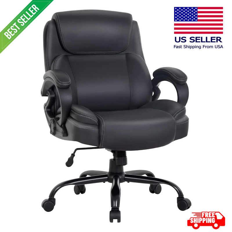 Big and Tall Office Chair 400lbs Wide Seat Ergonomic Desk Chair with Lumbar Arms