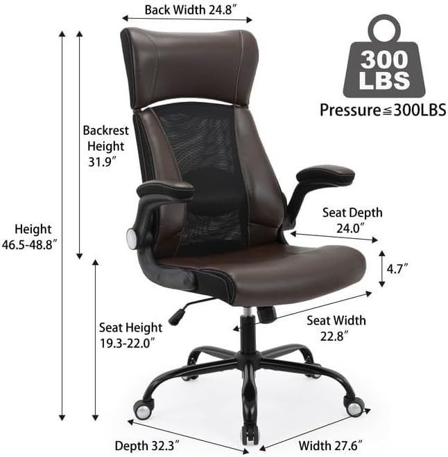 High Back Computer Swivel Task Chair with Lumbar Support 300LBS Weight Capacity gallery