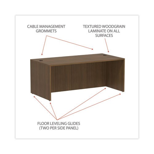 Alera Valencia Series Straight Front Desk Shell, 71" X 35.5" X 29.63", Modern gallery