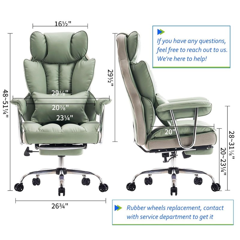 Big and Tall Office Chair 400lbs - Executive Office Chairs with Footrest, Hea... gallery