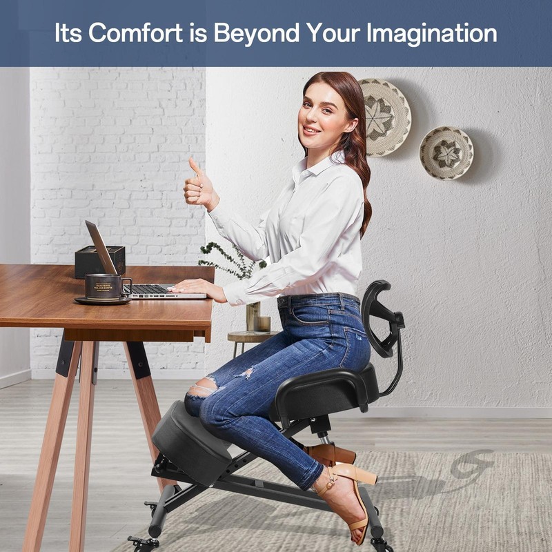 Ergonomic Kneeling Chair with Back Support, Adjustable Stool for Home and Office gallery