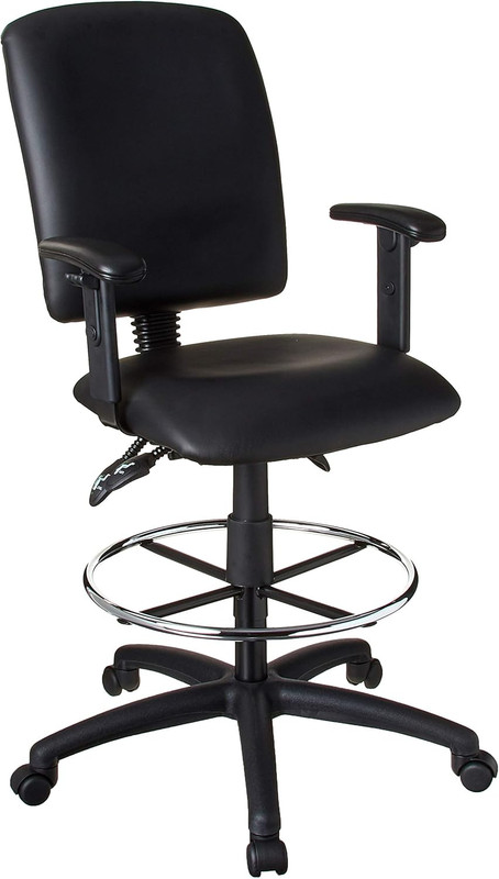 Office Products B1646 Multi-Function Leatherplus Drafting Stool with Adjustable