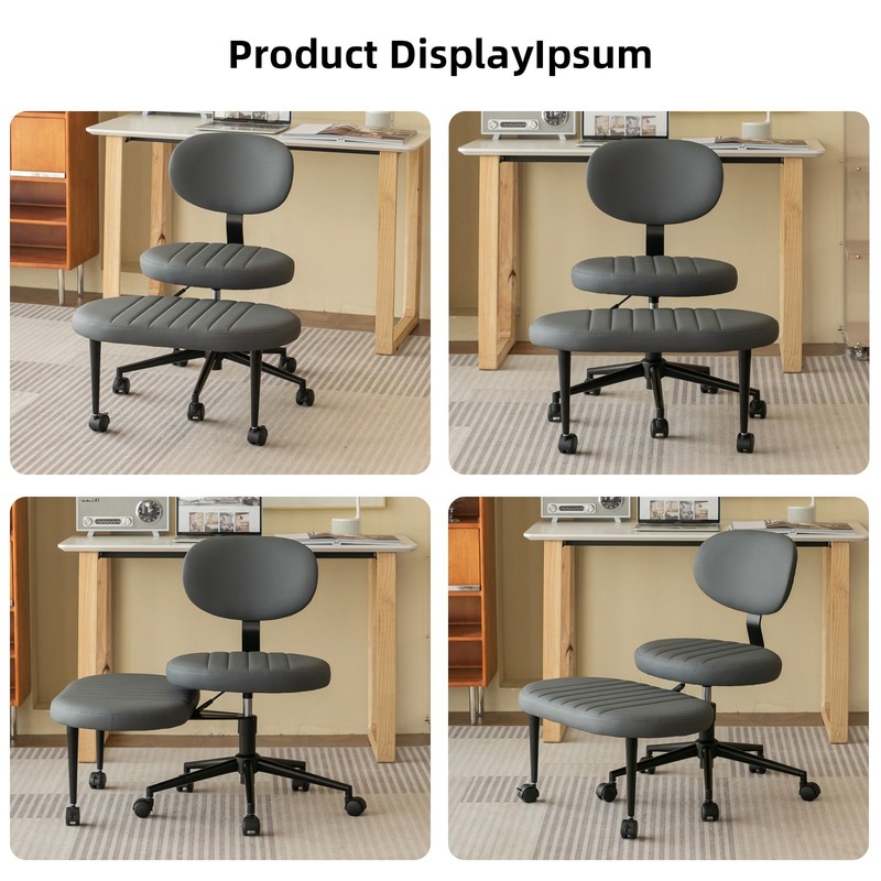 Ergonomic Cross Legged Office Chair with Back Support & Swivel Base gallery