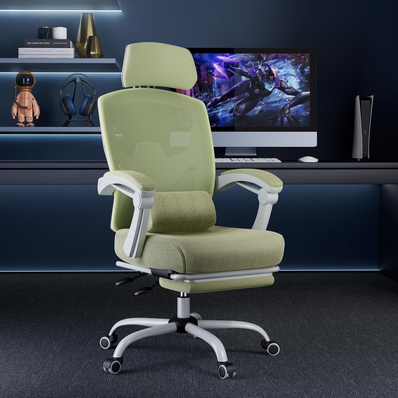 Swivel Ergonomic Chair for Home & Office – Adjustable Footrest & Neck Support gallery