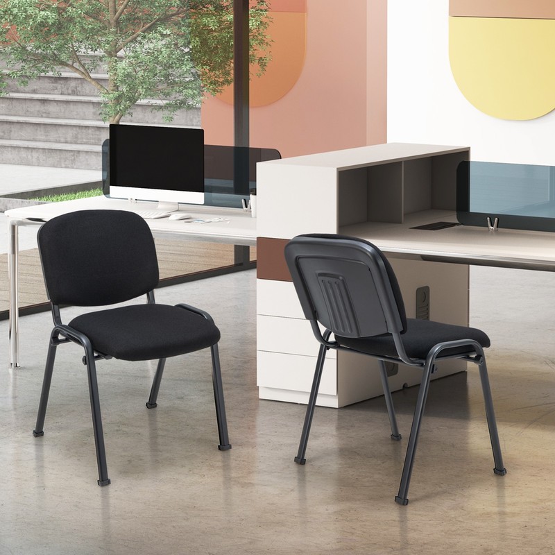 Set of 2 Stackable Reception Chair Office Guest Chair Waiting Conference Room gallery