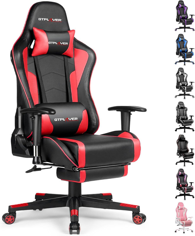 Ergonomic Gaming Chair with Footrest, Speakers & Bluetooth for Ultimate Comfort