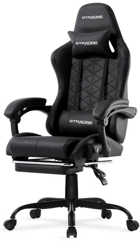 GTRACING GTW-100 Reclining Gaming Chair Bluetooth Footrest Adjustable Pillows 🆕 gallery