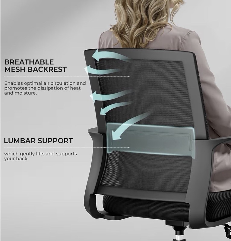 SUKIDA Desk Chair Mesh Office Chair with Upholstery Executive Office Chairs New gallery