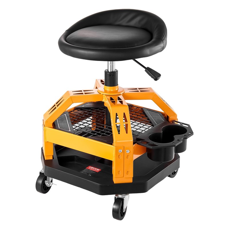 Rolling Shop Stool Heavy-Duty Garage Work Seat 300 Lbs Load With Caster gallery
