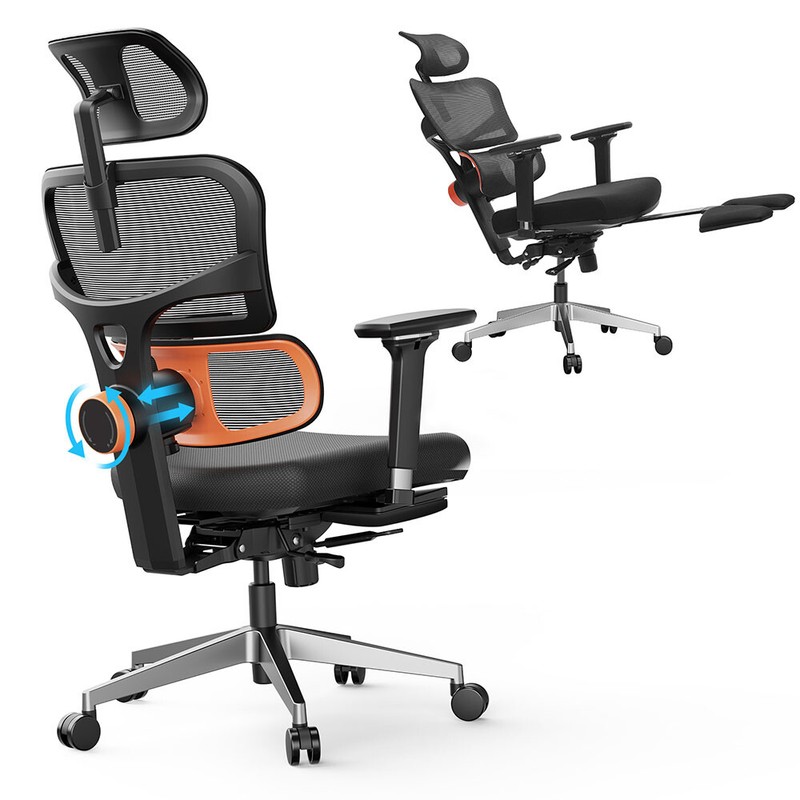 Upgraded High Back Ergonomic Office Chair with Footrest &Tiltable Lumbar Support gallery