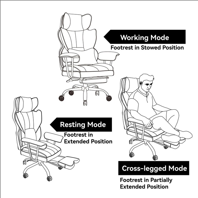 Big and Tall Office Chair 400lbs - Executive Office Chairs with Footrest, Hea... gallery