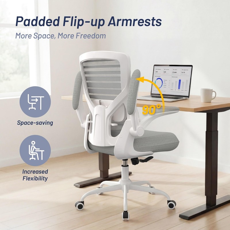 Office Chair for Long Hours & Lower Back Pain Relief – 4" Thick Molded Foam C... gallery