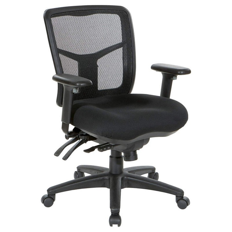 OFFICE STAR 92893-30 Office Chair,41 1/4 in H,Black 15Z305