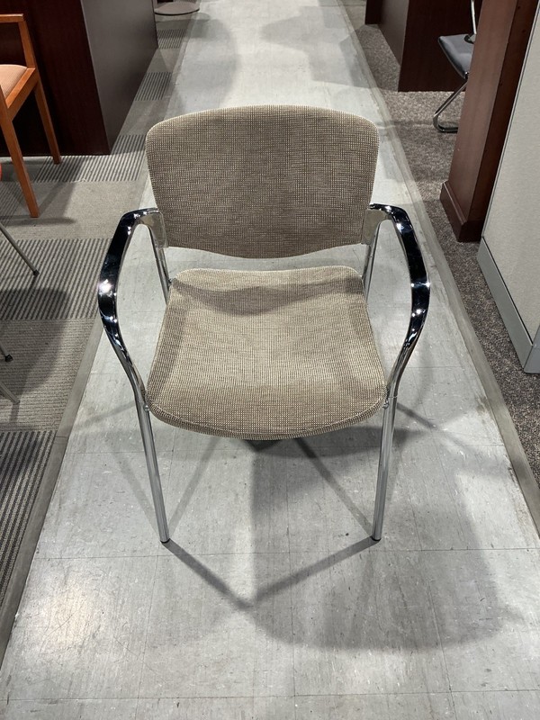 Stack / Guest / Side Chairs by Stylex in Taupe Fabric Finish and Chrome frame