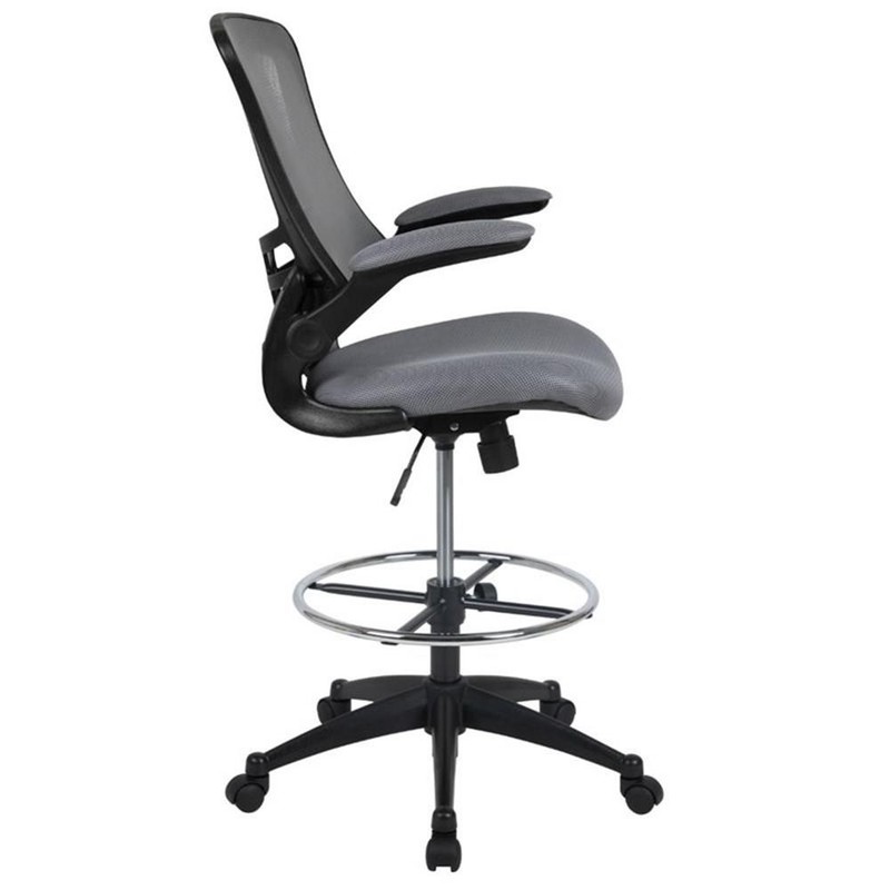 Flash Furniture Mid Back Mesh Drafting Stool in Dark Gray gallery