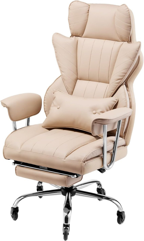 Executive Office Chair with Footrest, 400Lb Capacity Oversize Office Chair with