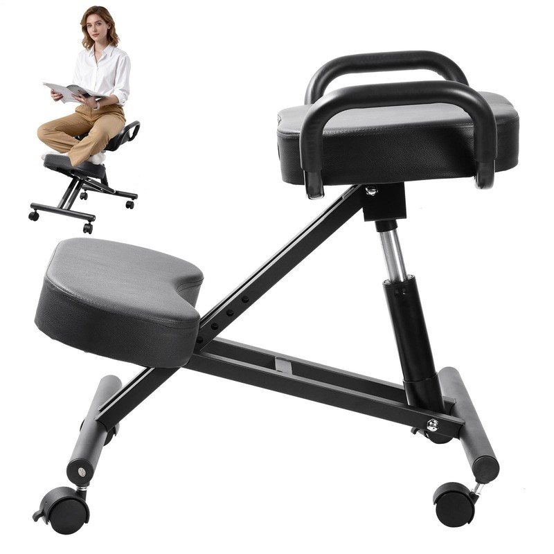 Ergonomic Kneeling Chair Adjustable Stool Upright Back Postures Home Office