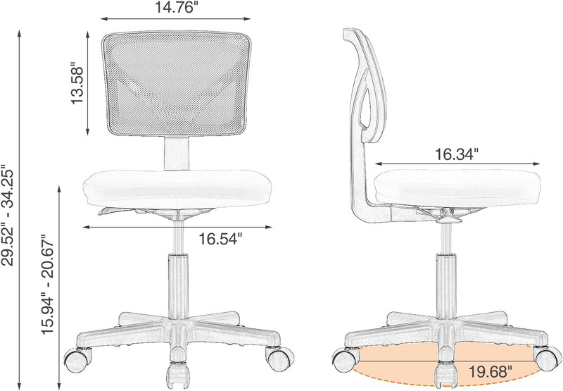 Sweetcrispy Small Office Desk Chair, Ergonomic Low-Back Mesh Rolling Work Swivel gallery