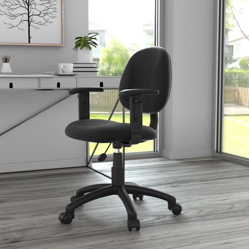 B316-BK Perfect Posture Delux Fabric Task Chair with Adjustable Arms in Black... gallery