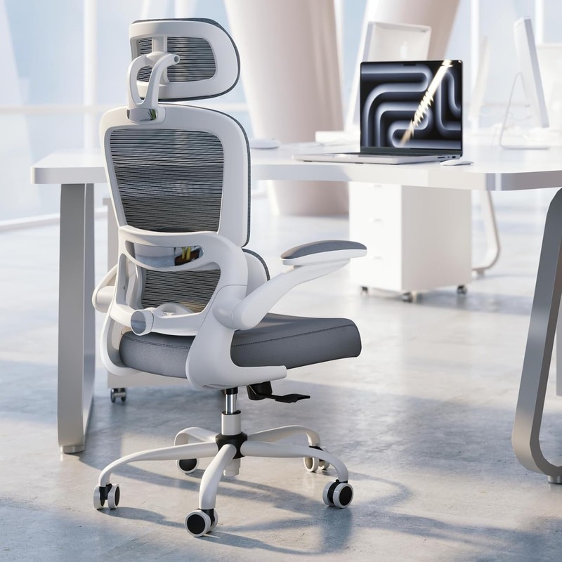 Stylish Ergonomic Office Chair - Adjustable Height, White gallery